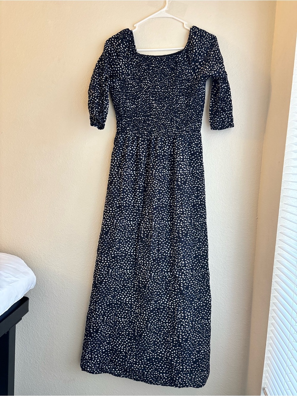 Piper & Scoot Navy Floral Smocked Maxi Dress S Cottagecore Prairie Dress